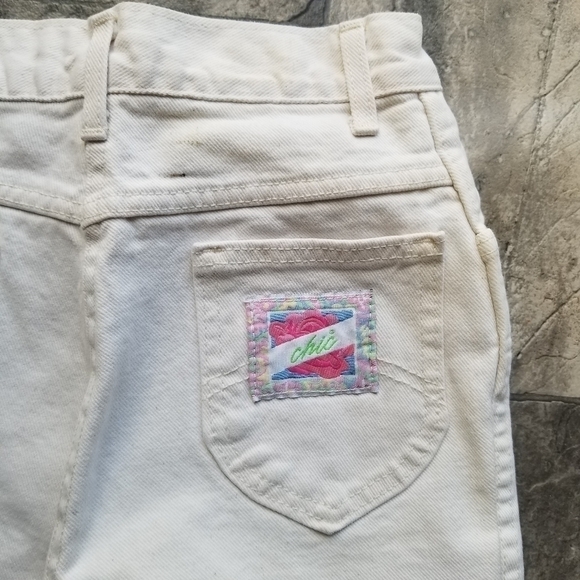 Vintage 90s y2k Off-White Denim High Rise Waisted Mom Jeans 25" Waist VSCO - Picture 4 of 10